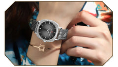 Women Watches Fashion Red Ladies Quartz Watch with Snake Pattern Genuine Leather Strap Simple Female Wristwatches