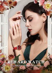 Women Watches Fashion Red Ladies Quartz Watch with Snake Pattern Genuine Leather Strap Simple Female Wristwatches
