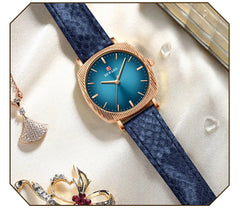 Women Watches Fashion Red Ladies Quartz Watch with Snake Pattern Genuine Leather Strap Simple Female Wristwatches