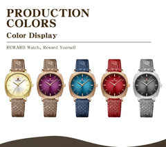 Women Watches Fashion Red Ladies Quartz Watch with Snake Pattern Genuine Leather Strap Simple Female Wristwatches
