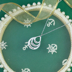 Personalized Names Necklace  Stainless Steel Water drop Pendant Necklace Personalized Mothers Day Gift