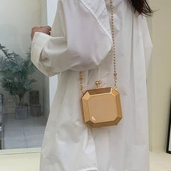 Mini Luxury Gold Party Evening Clutch Women Fashion Small PVC Box Crossbody Bag Female Dating Shoulder Bag Shopping Handbag