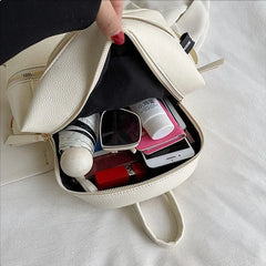 Letter Empaistic PU Leather Small Backpacks Women Anti-theft Travel Backpack Cute Pendant Girls School Bag Female Knapsack 2023