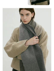 Knitted Gray Striped Scarf Warm Winter Male Female Couples 165*29cm
