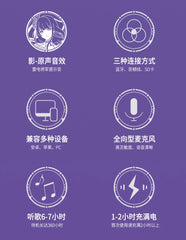 Game Genshin Impact Wanderer Headphone Cosplay Props Portable Wireless Bluetooth Stereo Foldable Headset Adjustable Earphones