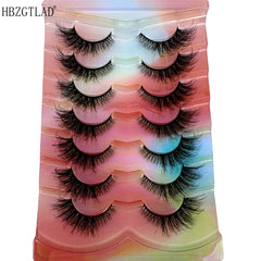 New Handmade 3D Mink Eyelashes Curled Winged Natural Realistic Messy End Eye Elongated Thick False Eyelashes Soft Fake Eyelashes