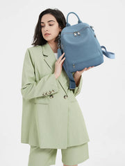 Zency Genuine Leather Women's Backpack High Quality School Bag Travel Female Shopper Shoulder Bag Satchel Rucksack Commuter 2024