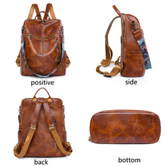 New High Quality Soft Leather Women's Backpack Large Capacity Female Anti Theft Backpack Famous Designer Girl's Shoulder Bag Sac