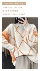 Cashmere Sweater Round Neck Women's Spring/Autumn New Wool O-Neck Pullover High Quality Soft Female Loose Fashion Knit Jumper
