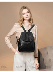 Women's Backpack White Washed Leather Backpack Female Small School Bags For Teenage Girls All-match Casual Travel Bag mochilitas