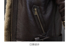 Natural Fur Coat Real Sheep Fur Coats Men Genuine Leather Motocycle Jacket Short B3 Air Force Flight Suit Winter Jackets Men FCY