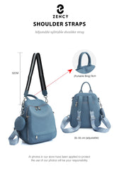 Zency Genuine Leather Women's Backpack High Quality School Bag Travel Female Shopper Shoulder Bag Satchel Rucksack Commuter 2024