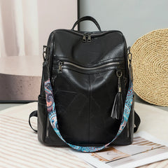 New High Quality Soft Leather Women's Backpack Large Capacity Female Anti Theft Backpack Famous Designer Girl's Shoulder Bag Sac