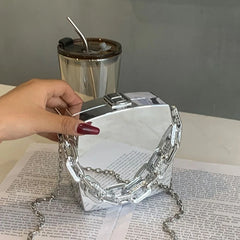 Mini Luxury Gold Party Evening Clutch Women Fashion Small PVC Box Crossbody Bag Female Dating Shoulder Bag Shopping Handbag