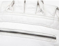 Women's Backpack White Washed Leather Backpack Female Small School Bags For Teenage Girls All-match Casual Travel Bag mochilitas
