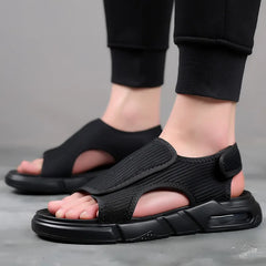 Men's Summer Mesh Breathable Sport Sandalia Beach Open Toe Hook&loop Wear-resisting Sandals Male Comfortable Hiking Footwear