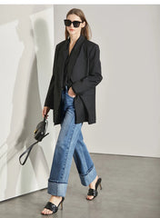 Amii Minimalism Women Jeans 2024 Spring Vintage Denim Pants Loose Wide Leg Pants Women's Casual Pants Female Trousers 12270097