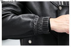 Tcyeek Genuine Leather Jacket Men 2024 Natural Sheepskin Fur Coat Winter Clothes Real Fur Mens Motocycle Jackets Jaqueta Couro