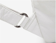 Women's Backpack White Washed Leather Backpack Female Small School Bags For Teenage Girls All-match Casual Travel Bag mochilitas