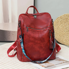 New High Quality Soft Leather Women's Backpack Large Capacity Female Anti Theft Backpack Famous Designer Girl's Shoulder Bag Sac