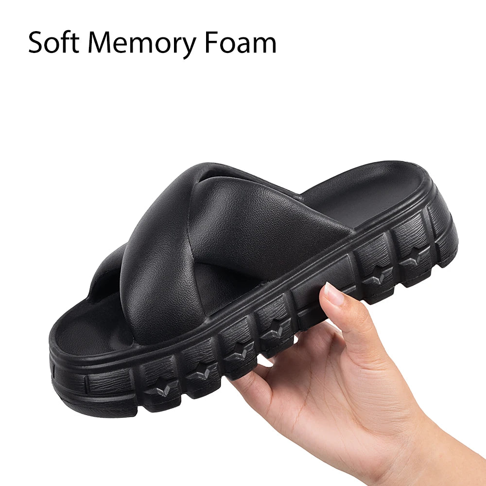 Samilor Height Increasing Non Slip Casual Slippers Comfortable Lightweight Anti Skid Indoor Outdoor Fashion Platform Home Shoes