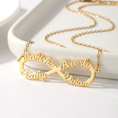 Personalized Infinity Name Necklace 18K gold plated Stainless Steel Choker Custom Necklaces&Infinity Pendant Friendship Necklace