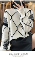 Cashmere Sweater Round Neck Women's Spring/Autumn New Wool O-Neck Pullover High Quality Soft Female Loose Fashion Knit Jumper