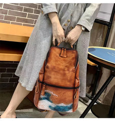 Genuine Real Soft Leather Women Backpack Big Capacity Outdoor Travel Bags 2022 Winter Handmade Natural Cowhide Backpacks Female