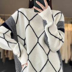 Cashmere Sweater Round Neck Women's Spring/Autumn New Wool O-Neck Pullover High Quality Soft Female Loose Fashion Knit Jumper