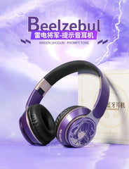 Game Genshin Impact Wanderer Headphone Cosplay Props Portable Wireless Bluetooth Stereo Foldable Headset Adjustable Earphones