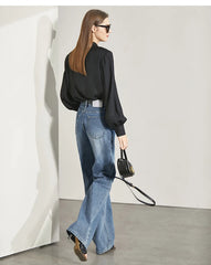 Amii Minimalism Women Jeans 2024 Spring Vintage Denim Pants Loose Wide Leg Pants Women's Casual Pants Female Trousers 12270097