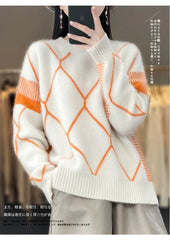 Cashmere Sweater Round Neck Women's Spring/Autumn New Wool O-Neck Pullover High Quality Soft Female Loose Fashion Knit Jumper