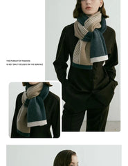 Knitted Gray Striped Scarf Warm Winter Male Female Couples 165*29cm