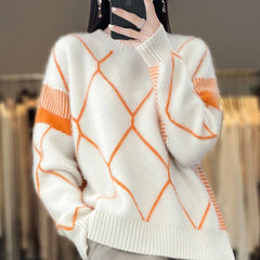 Cashmere Sweater Round Neck Women's Spring/Autumn New Wool O-Neck Pullover High Quality Soft Female Loose Fashion Knit Jumper