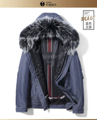 AYUNSUE Men's Winter Coat Men's Parkas Rabbit Fur Lining Coats Short Warm Fashion Casual Male Fur Jacket Jaqueta Masculina Lq