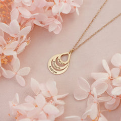 Personalized Names Necklace  Stainless Steel Water drop Pendant Necklace Personalized Mothers Day Gift