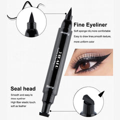 Black Double-ended Triangle Seal Eyeliner Pen Waterproof Lasting Non-smudge Quick-drying Stamp Liquid Eye Liner Pencil Cosmetic