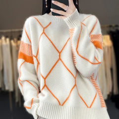 Cashmere Sweater Round Neck Women's Spring/Autumn New Wool O-Neck Pullover High Quality Soft Female Loose Fashion Knit Jumper