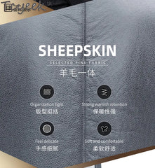 Tcyeek Natural Sheepskin Fur Coats Genuine Leather Jacket Men Winter Clothes Warm Real Fur Motocycle Jackets Casaco Masculino