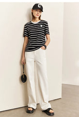 Amii Minimalism Women Jeans 2024 Spring Vintage Denim Pants Loose Wide Leg Pants Women's Casual Pants Female Trousers 12270097