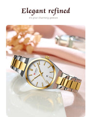 CURREN Japan Quartz Women Watch Stainless steel Bracelet "Love" Dial Fashion Elegant Waterproof Luminous Quartz Watch for Ladies