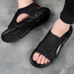 Men's Summer Mesh Breathable Sport Sandalia Beach Open Toe Hook&loop Wear-resisting Sandals Male Comfortable Hiking Footwear