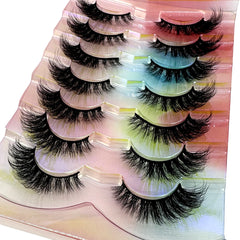 New Handmade 3D Mink Eyelashes Curled Winged Natural Realistic Messy End Eye Elongated Thick False Eyelashes Soft Fake Eyelashes