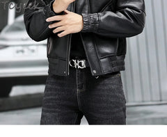 Tcyeek Genuine Leather Jacket Men 2024 Natural Sheepskin Fur Coat Winter Clothes Real Fur Mens Motocycle Jackets Jaqueta Couro