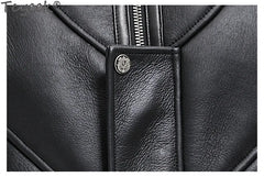 Tcyeek Genuine Leather Jacket Men 2024 Natural Sheepskin Fur Coat Winter Clothes Real Fur Mens Motocycle Jackets Jaqueta Couro