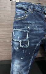 New Design Fashion BRAND Dsq2 Men Jeans Denim Pants Hole Slim Pencil Trousers Blue Skinny Biker D2 JENAS For Men