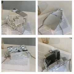 Mini Luxury Gold Party Evening Clutch Women Fashion Small PVC Box Crossbody Bag Female Dating Shoulder Bag Shopping Handbag