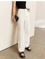 Amii Minimalism Women Jeans 2024 Spring Vintage Denim Pants Loose Wide Leg Pants Women's Casual Pants Female Trousers 12270097