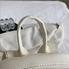 Letter Empaistic PU Leather Small Backpacks Women Anti-theft Travel Backpack Cute Pendant Girls School Bag Female Knapsack 2023