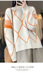 Cashmere Sweater Round Neck Women's Spring/Autumn New Wool O-Neck Pullover High Quality Soft Female Loose Fashion Knit Jumper